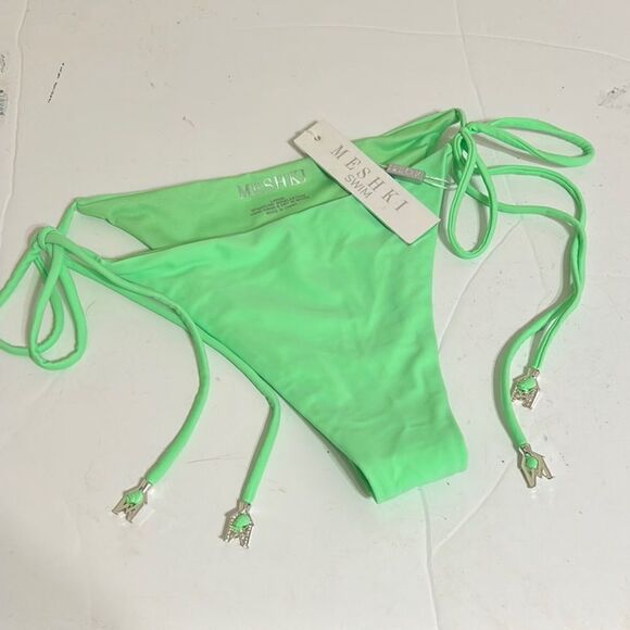 Meshki Green Aliza String Tie Swim Bottoms - Picture 7 of 7
